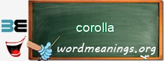 WordMeaning blackboard for corolla